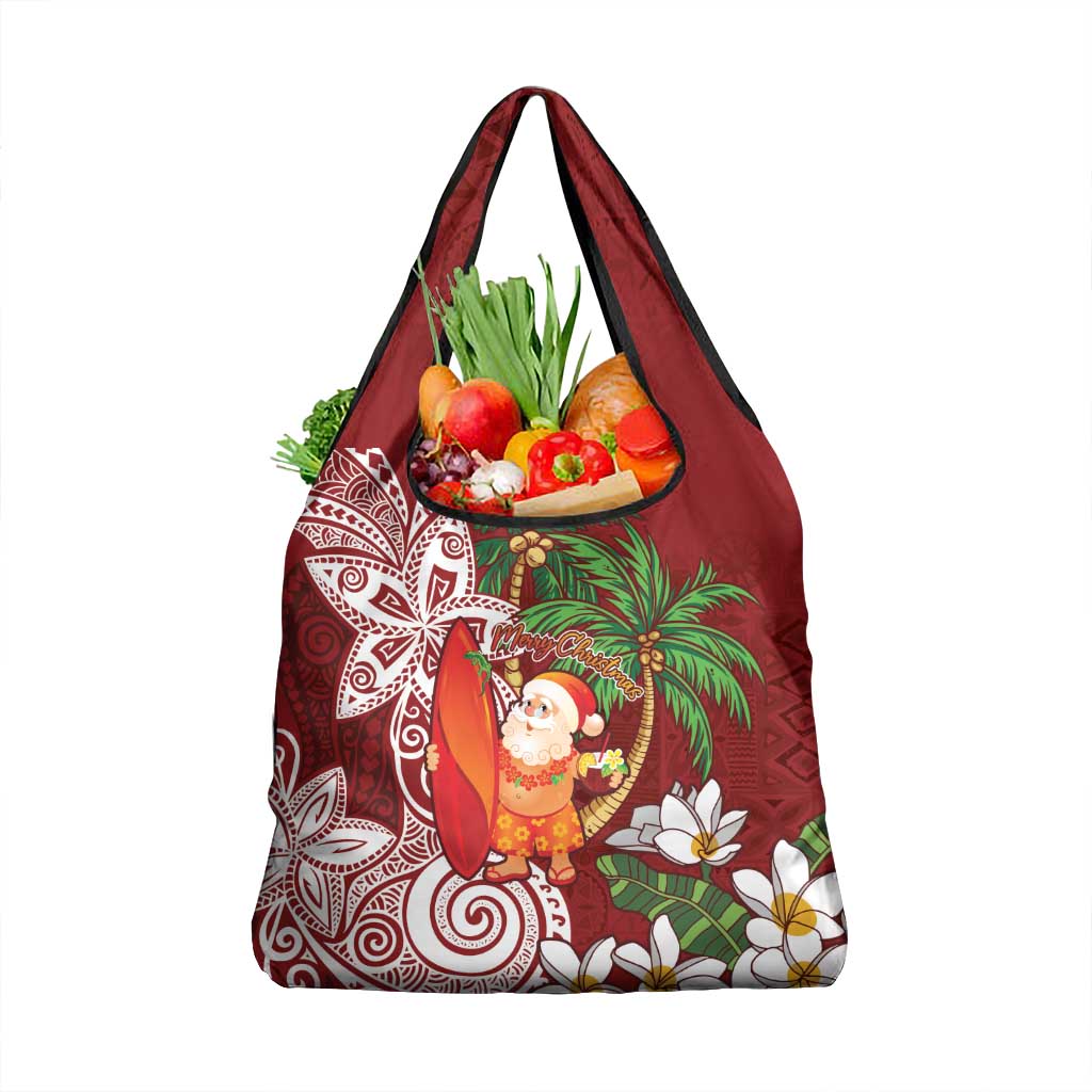Polynesian Grocery Bag Tropical Santa - Plumeria Red Vintage LT7 1-pack One Size Red - Polynesian Pride