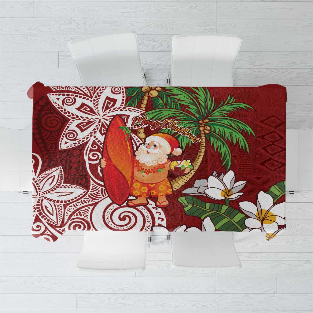 Polynesian Tablecloth Tropical Santa - Plumeria Red Vintage LT7 Red - Polynesian Pride