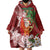 Polynesian Wearable Blanket Hoodie Tropical Santa - Plumeria Red Vintage