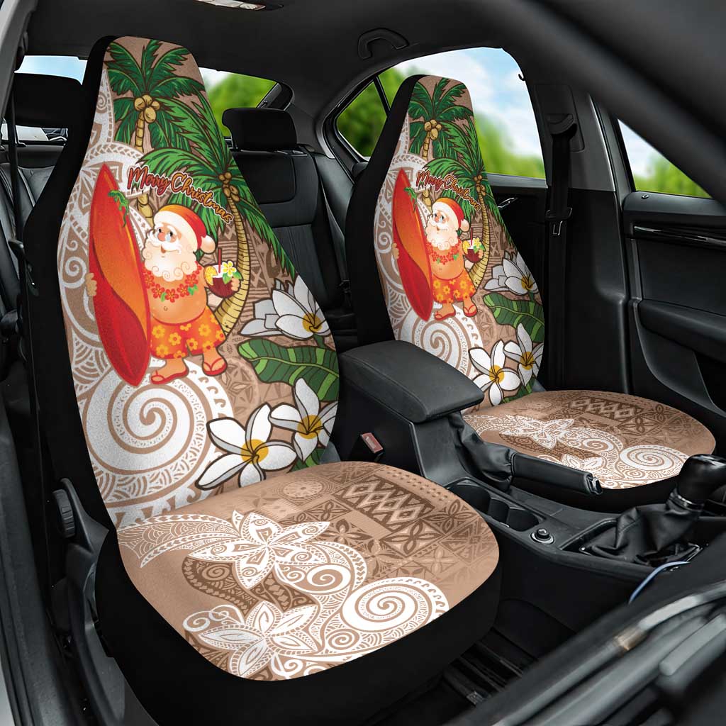 Polynesian Car Seat Cover Tropical Santa - Plumeria Beige Vintage LT7 One Size Beige - Polynesian Pride