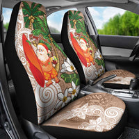 Polynesian Car Seat Cover Tropical Santa - Plumeria Beige Vintage LT7 - Polynesian Pride