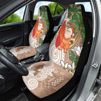 Polynesian Car Seat Cover Tropical Santa - Plumeria Beige Vintage LT7 - Polynesian Pride