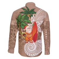 Polynesian Family Matching Puletasi and Hawaiian Shirt Tropical Santa - Plumeria Beige Vintage LT7 - Polynesian Pride