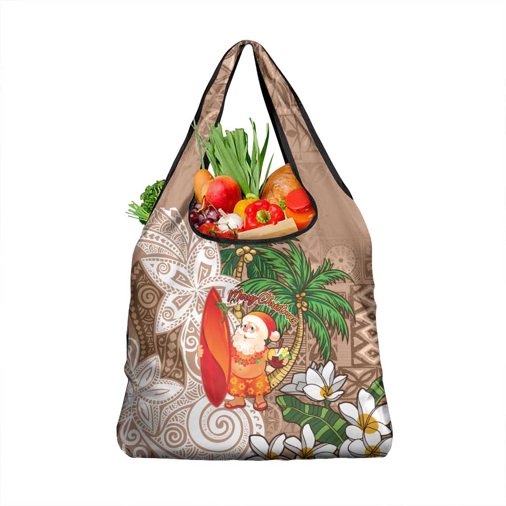Polynesian Grocery Bag Tropical Santa - Plumeria Beige Vintage LT7 1-pack One Size Beige - Polynesian Pride