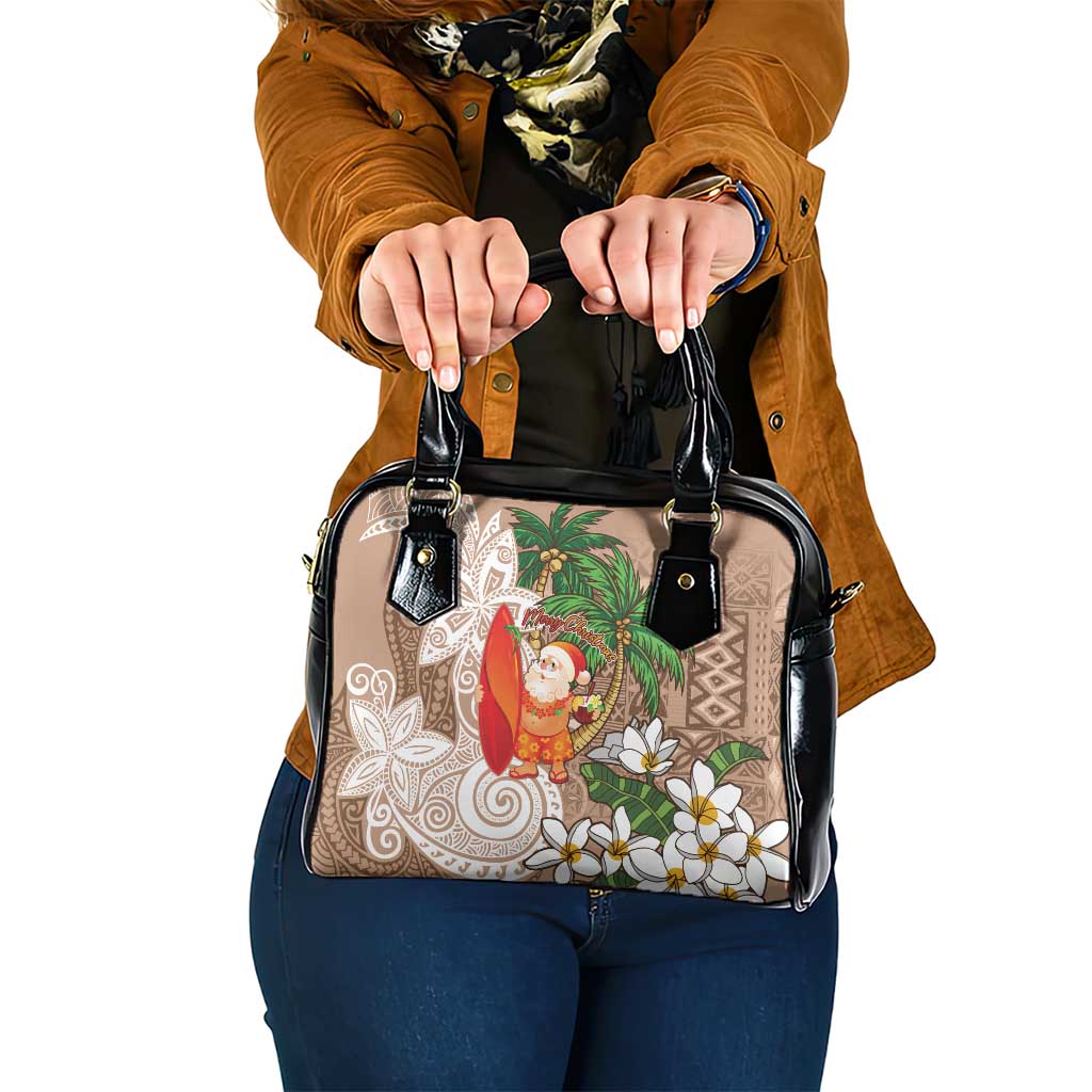 Polynesian Shoulder Handbag Tropical Santa - Plumeria Beige Vintage LT7 One Size Beige - Polynesian Pride