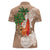 Polynesian Women Polo Shirt Tropical Santa - Plumeria Beige Vintage