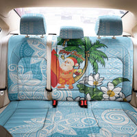Polynesian Back Car Seat Cover Tropical Santa - Plumeria Turquoise Vintage LT7 - Polynesian Pride