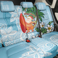 Polynesian Back Car Seat Cover Tropical Santa - Plumeria Turquoise Vintage LT7 - Polynesian Pride