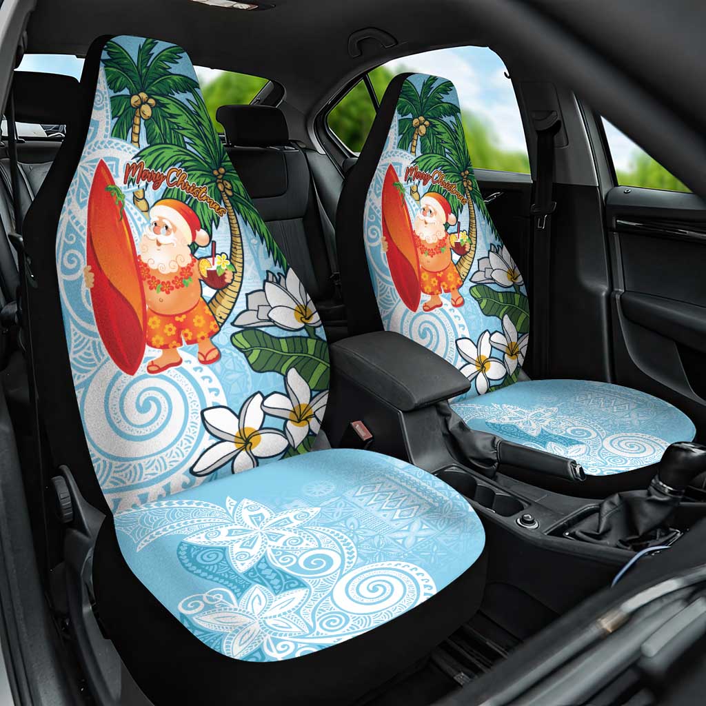 Polynesian Car Seat Cover Tropical Santa - Plumeria Turquoise Vintage LT7 One Size Turquoise - Polynesian Pride