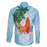Polynesian Family Matching Puletasi and Hawaiian Shirt Tropical Santa - Plumeria Turquoise Vintage LT7 - Polynesian Pride