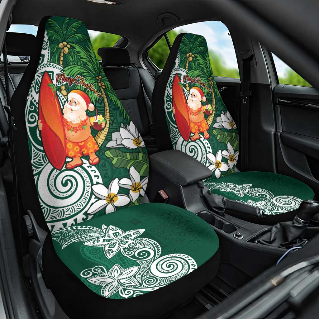 Polynesian Car Seat Cover Tropical Santa - Plumeria Green Vintage LT7 One Size Green - Polynesian Pride