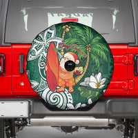 Polynesian Spare Tire Cover Tropical Santa - Plumeria Green Vintage LT7 - Polynesian Pride
