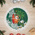Polynesian Tree Skirt Tropical Santa - Plumeria Green Vintage