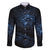 New Zealand Matariki Family Matching Off Shoulder Maxi Dress and Hawaiian Shirt Cosmic Style LT7 Dad's Shirt - Long Sleeve Galaxy - Polynesian Pride