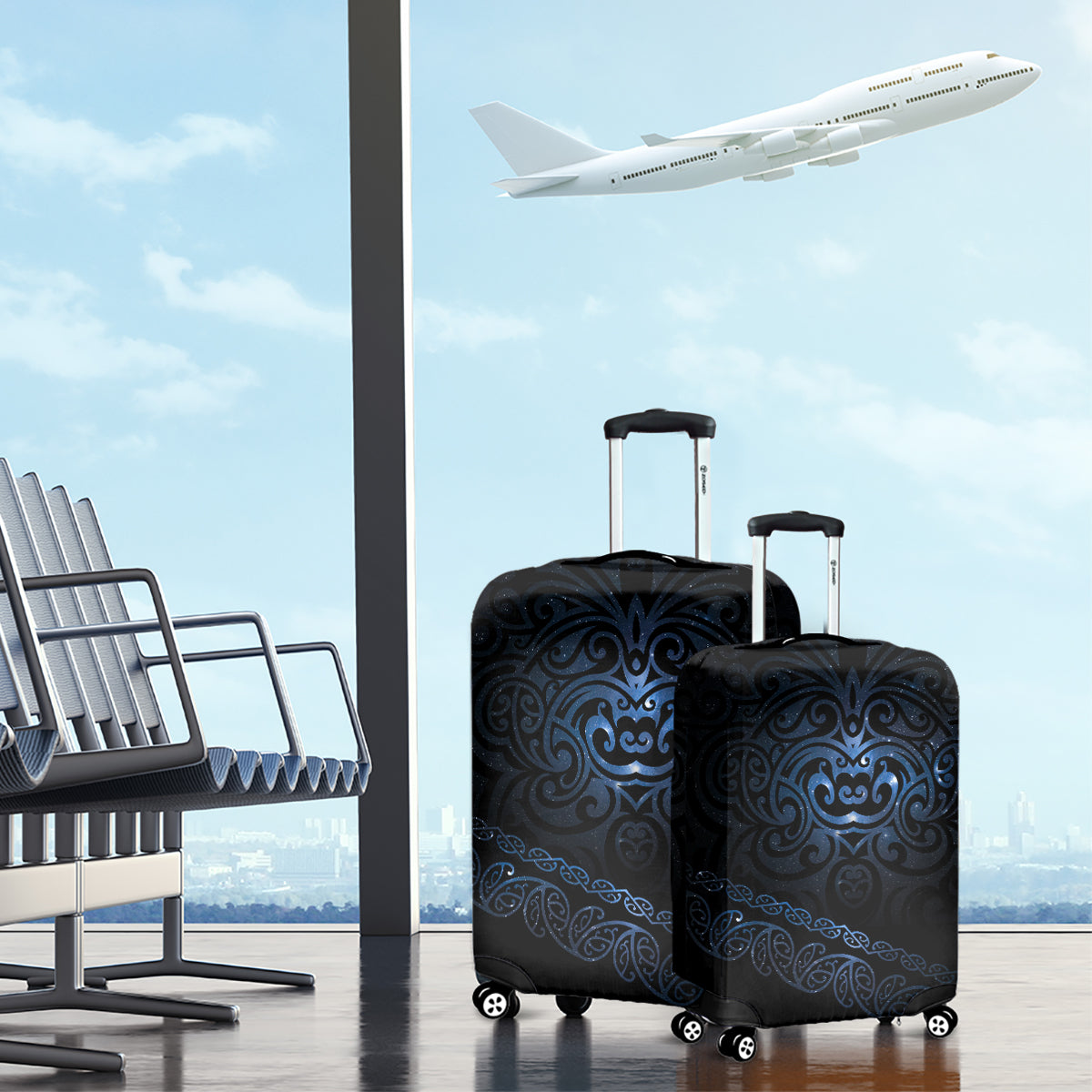 New Zealand Matariki Luggage Cover Cosmic Style LT7 - Polynesian Pride