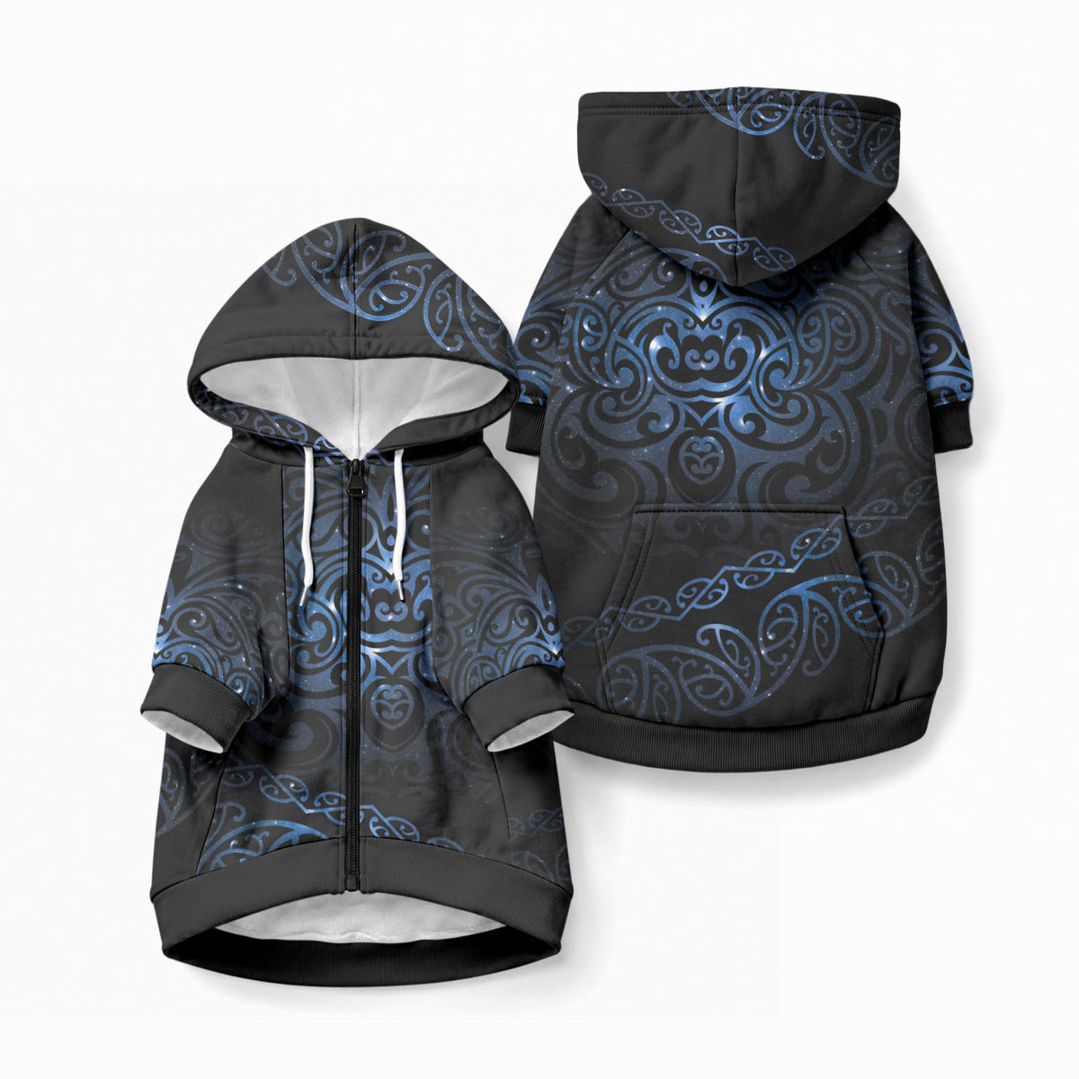 New Zealand Matariki Pet Hoodie Cosmic Style LT7 Zip-up Galaxy - Polynesian Pride