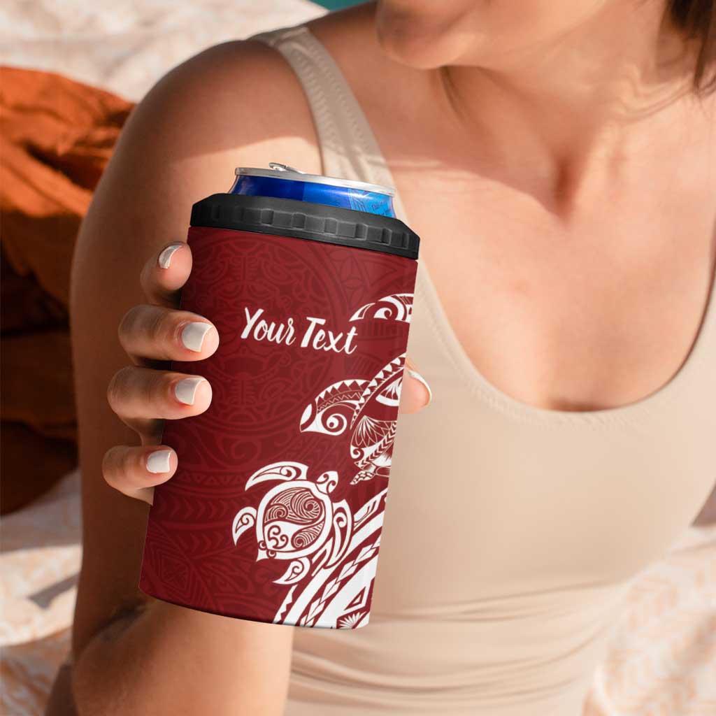 Aloha Hawaii Island Personalized 4 in 1 Can Cooler Tumbler Crimson Dreamy Turtle