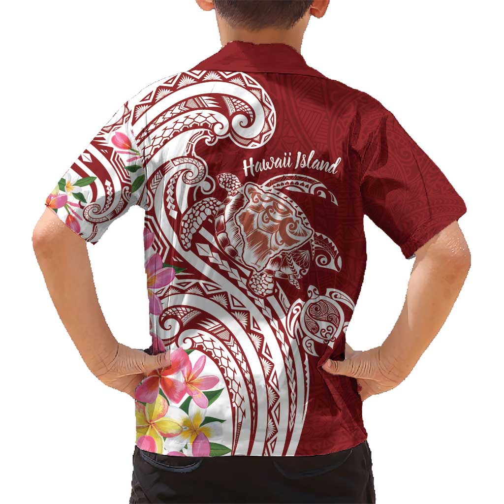 Aloha Hawaii Island Personalized Hawaiian Shirt Crimson Dreamy Turtle
