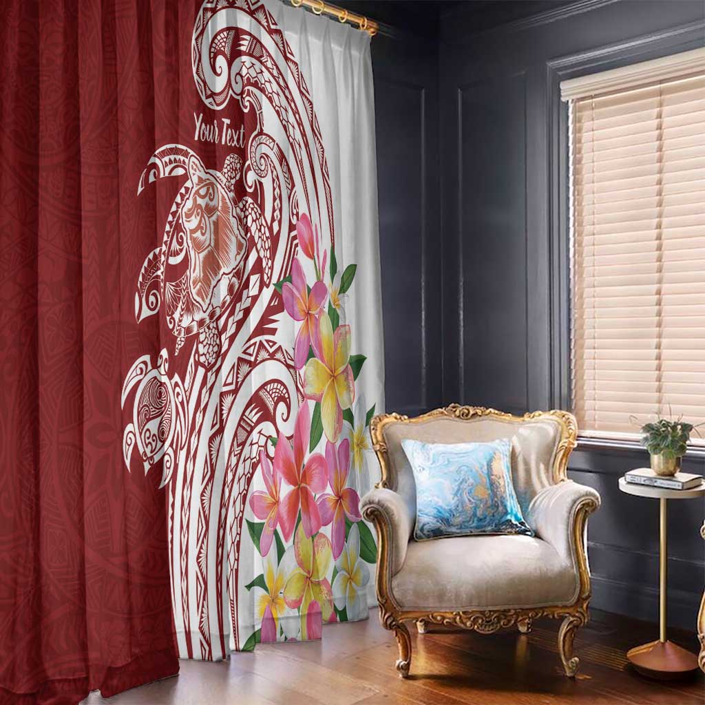 Aloha Hawaii Island Personalized Window Curtain Crimson Dreamy Turtle