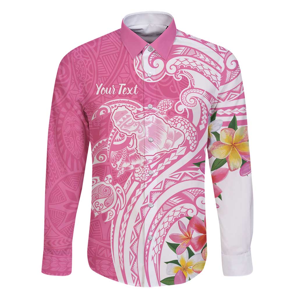 Aloha Maui Island Personalized Family Matching Mermaid Dress and Hawaiian Shirt Rose Dreamy Turtle LT7 Dad's Shirt - Long Sleeve Rose Pink - Polynesian Pride