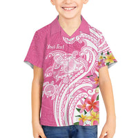Aloha Maui Island Personalized Family Matching Off Shoulder Maxi Dress and Hawaiian Shirt Rose Dreamy Turtle
