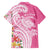 Aloha Maui Island Personalized Family Matching Off Shoulder Short Dress and Hawaiian Shirt Rose Dreamy Turtle