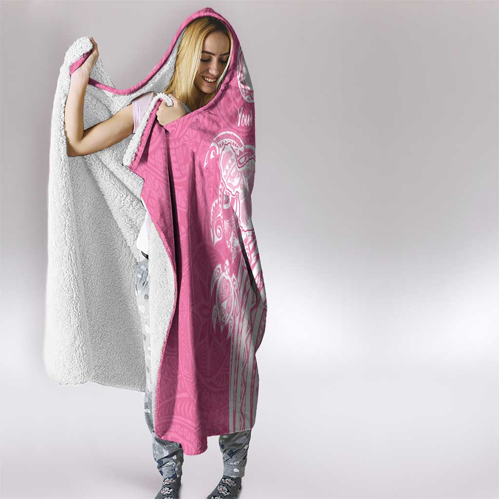 Aloha Maui Island Personalized Hooded Blanket Rose Dreamy Turtle