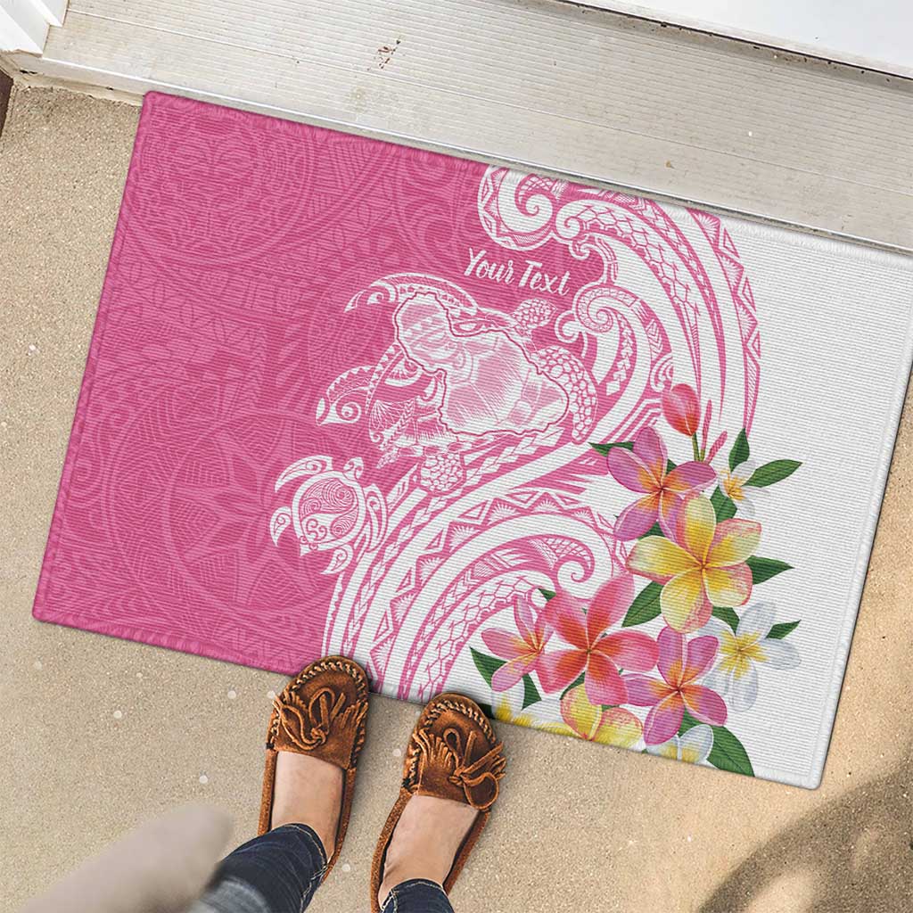 Aloha Maui Island Personalized Rubber Doormat Rose Dreamy Turtle