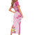 Aloha Maui Island Personalized Short Sleeve Bodycon Dress Rose Dreamy Turtle