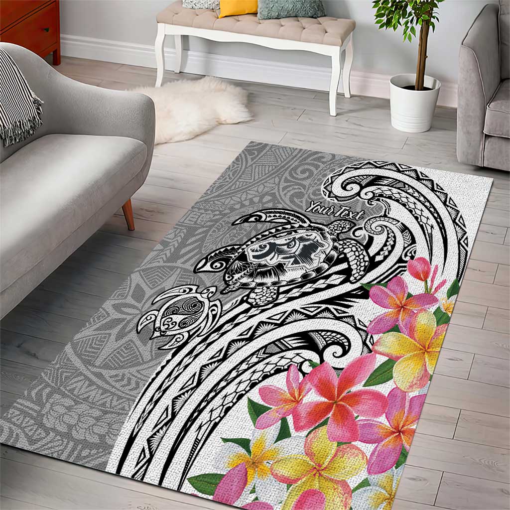 Aloha Kahoolawe Island Personalized Area Rug Ashen Dreamy Turtle