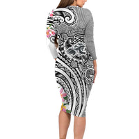 Aloha Kahoolawe Island Personalized Family Matching Long Sleeve Bodycon Dress and Hawaiian Shirt Ashen Dreamy Turtle