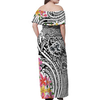Aloha Kahoolawe Island Personalized Family Matching Off Shoulder Maxi Dress and Hawaiian Shirt Ashen Dreamy Turtle