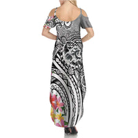 Aloha Kahoolawe Island Personalized Family Matching Summer Maxi Dress and Hawaiian Shirt Ashen Dreamy Turtle