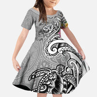 Aloha Kahoolawe Island Personalized Family Matching Tank Maxi Dress and Hawaiian Shirt Ashen Dreamy Turtle