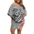 Aloha Kahoolawe Island Personalized Off Shoulder Short Dress Ashen Dreamy Turtle