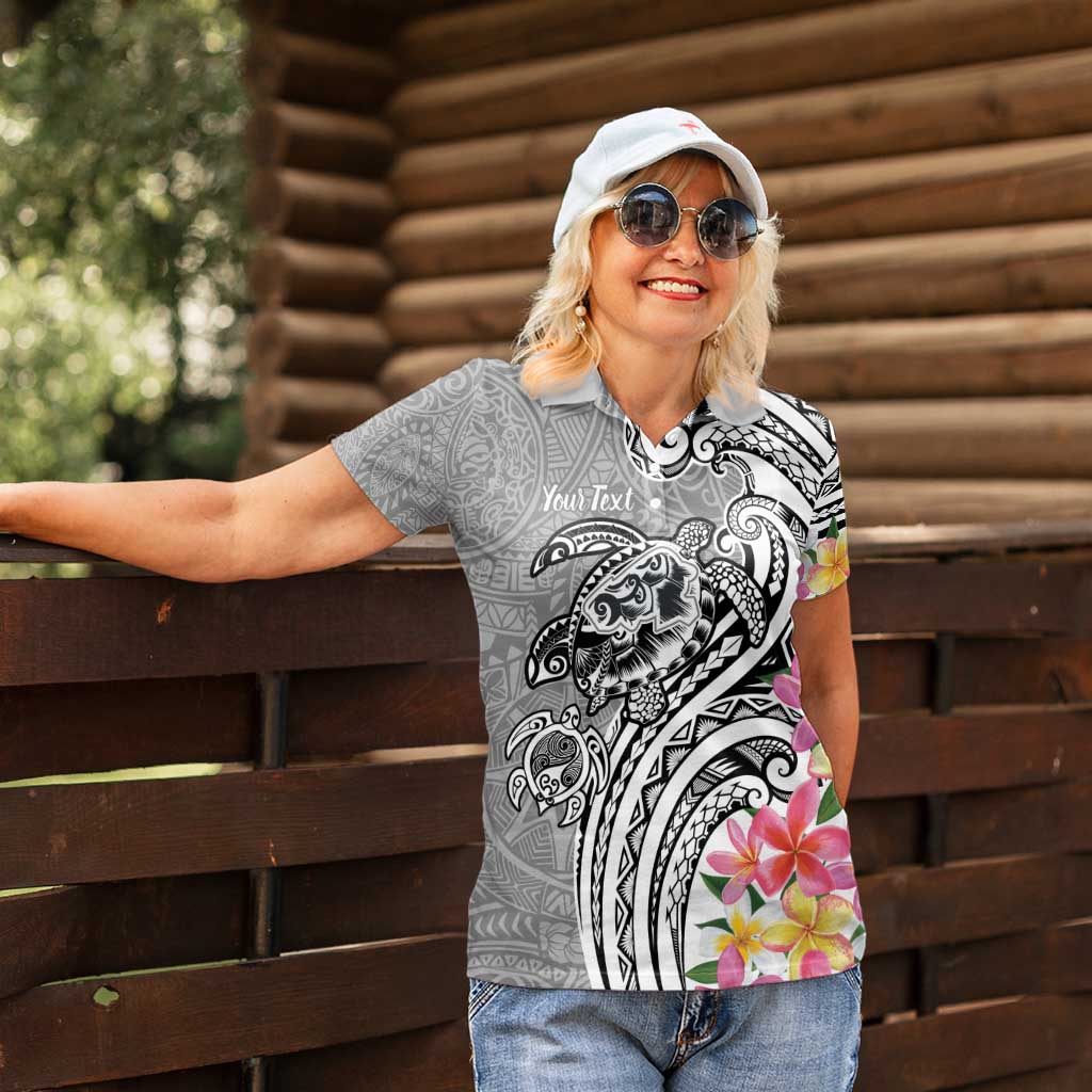 Aloha Kahoolawe Island Personalized Women Polo Shirt Ashen Dreamy Turtle