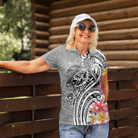 Aloha Kahoolawe Island Personalized Women Polo Shirt Ashen Dreamy Turtle