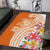Aloha Lanai Island Personalized Area Rug Orange Dreamy Turtle