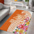 Aloha Lanai Island Personalized Area Rug Orange Dreamy Turtle