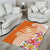 Aloha Lanai Island Personalized Area Rug Orange Dreamy Turtle