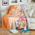 Aloha Lanai Island Personalized Blanket Orange Dreamy Turtle