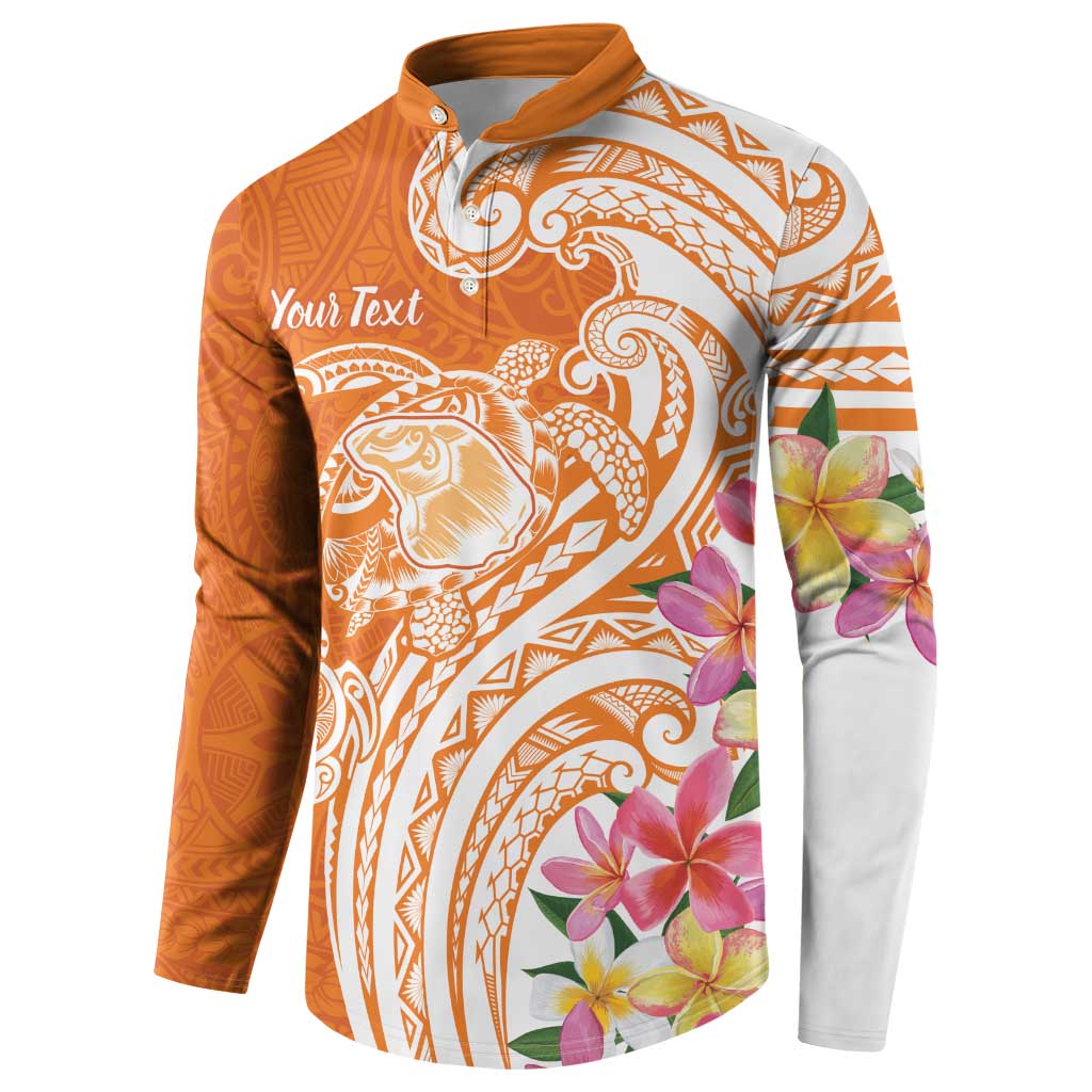 Aloha Lanai Island Personalized Button Sweatshirt Orange Dreamy Turtle