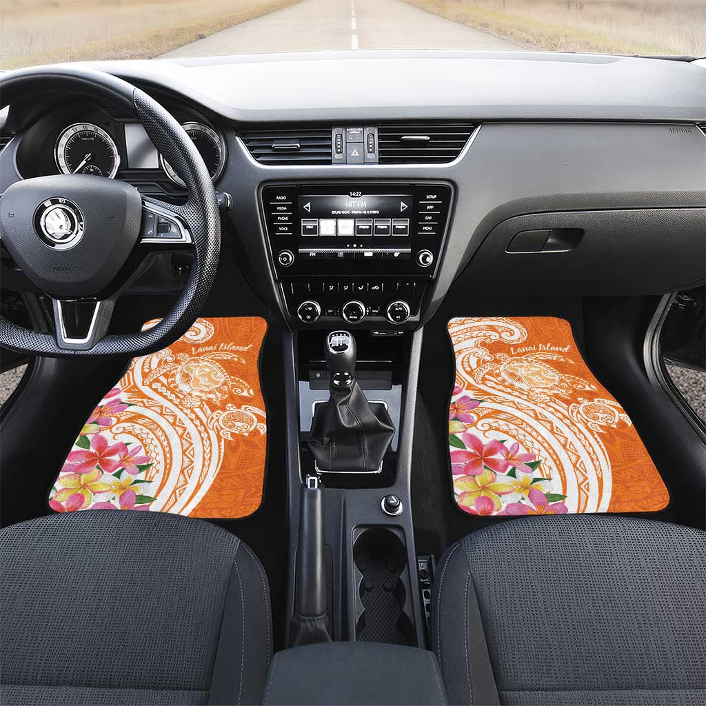 Aloha Lanai Island Personalized Car Mats Orange Dreamy Turtle