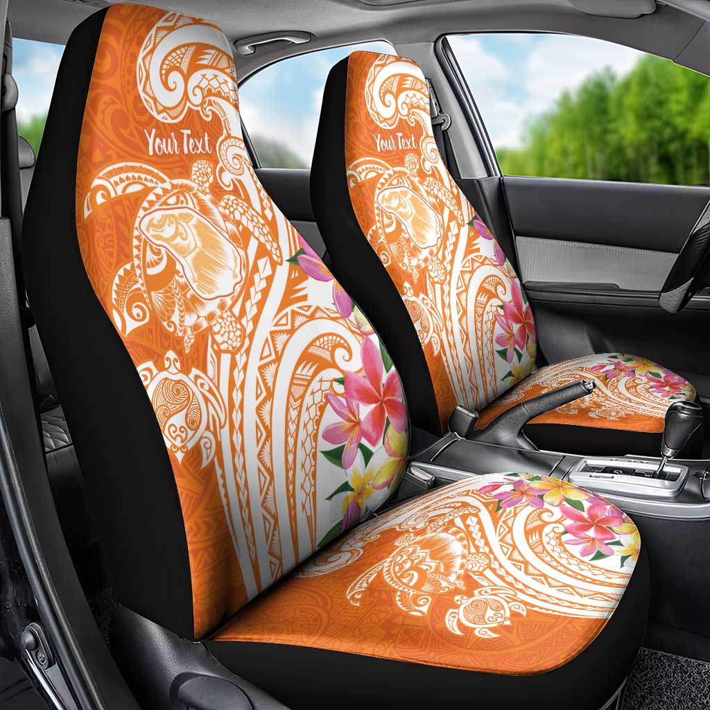 Aloha Lanai Island Personalized Car Seat Cover Orange Dreamy Turtle