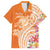Aloha Lanai Island Personalized Hawaiian Shirt Orange Dreamy Turtle