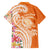 Aloha Lanai Island Personalized Hawaiian Shirt Orange Dreamy Turtle