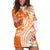 Aloha Lanai Island Personalized Hoodie Dress Orange Dreamy Turtle