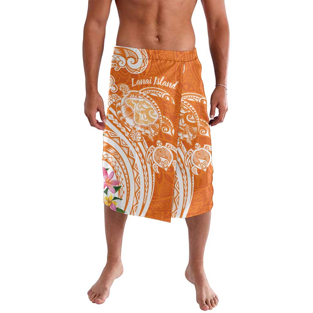 Aloha Lanai Island Personalized Lavalava Orange Dreamy Turtle
