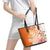 Aloha Lanai Island Personalized Leather Tote Bag Orange Dreamy Turtle