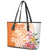 Aloha Lanai Island Personalized Leather Tote Bag Orange Dreamy Turtle